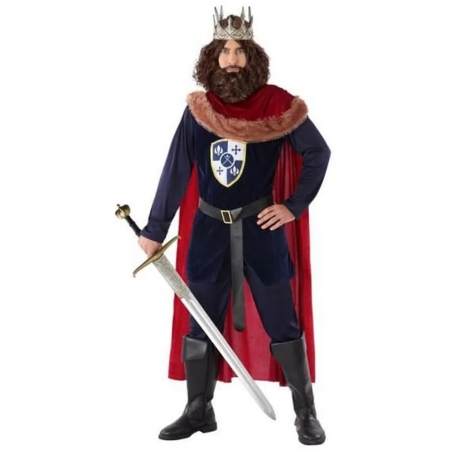 Déguisement de roi médiéval pour homme disponible de la taille S au XXL