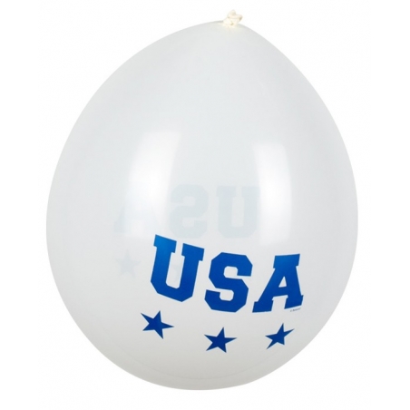 Ballons USA couleur blanc en latex, diamètre 25 cm