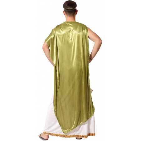 Costume romain pour homme, tunique d'empereur blanc et vert