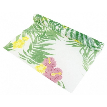 Chemin de table tropical idéal pour réaliser une décoration de table tropicale pour vos fêtes