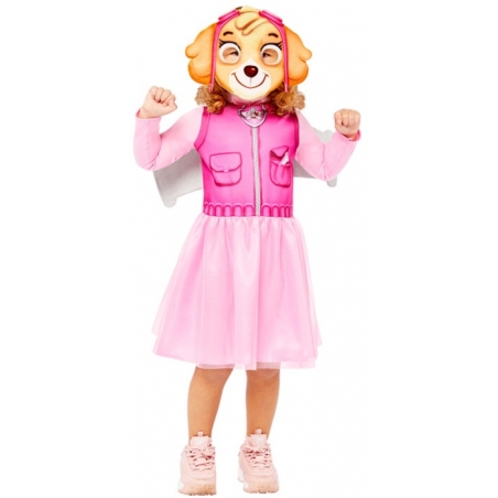 Déguisement Stella Pat Patrouille pour fille avec robe, ailes et masque Déguisement Stella Pat Patrouille pour fille avec robe, ailes et masque