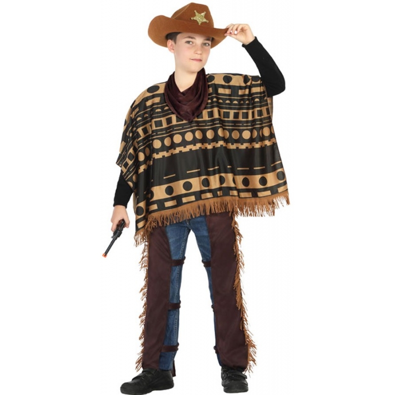 Déguisement cowboy enfant avec poncho