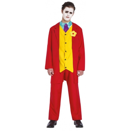 Déguisement Mr Smile clown rouge pour adolescent de 14 ans à 16 ans