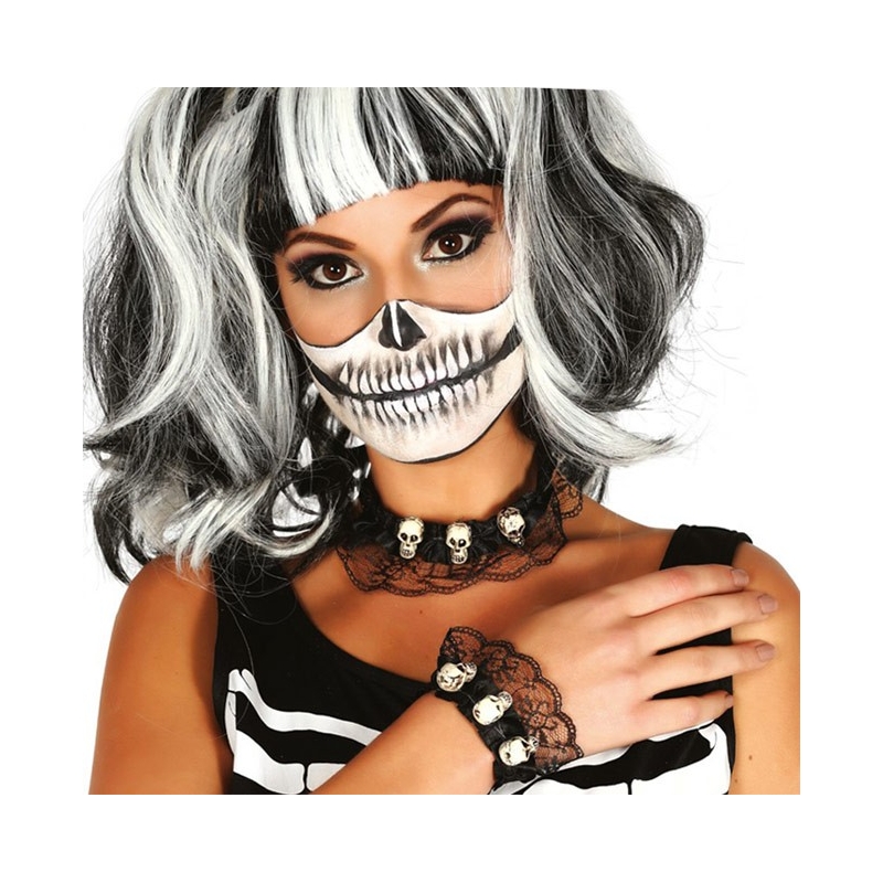 Bracelet et collier squelette, un kit idéal pour accessoiriser votre costume gothique pour Halloween