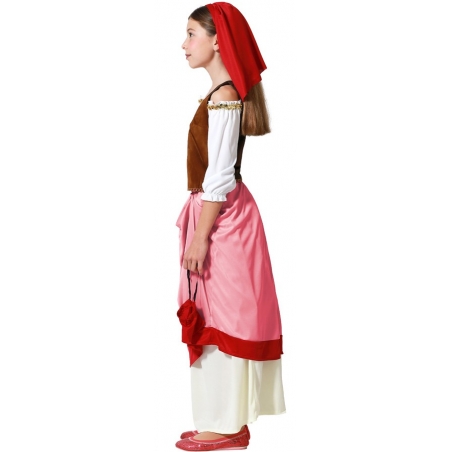 robe médiévale pour fille, déguisement aubergiste moyen-âge