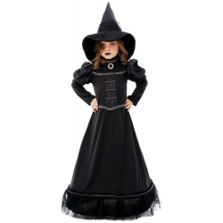 Costume De Sorcière Lumineux Pour Fille - Robe, Chapeau, Baguette - Halloween, Carnaval, Cosplay - Tailles 6-10 Ans