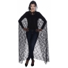 Cape gothique à capuche avec dentelle noire et roses pour fille (120 cm) Cape gothique à capuche avec dentelle noire et roses pour fille (120 cm)