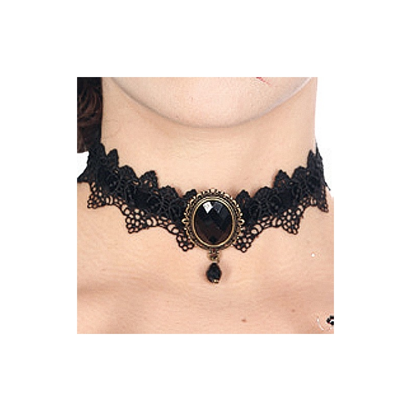 Ras de cou gothique dentelle noire