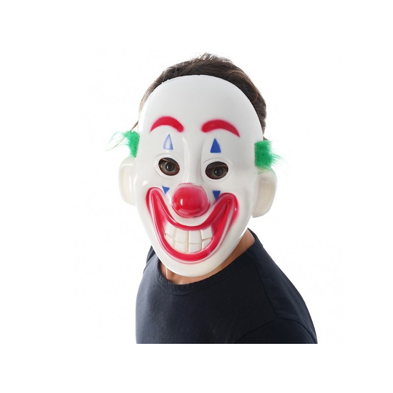 Masque clown rigolo en plastique idéal pour Carnaval et Halloween