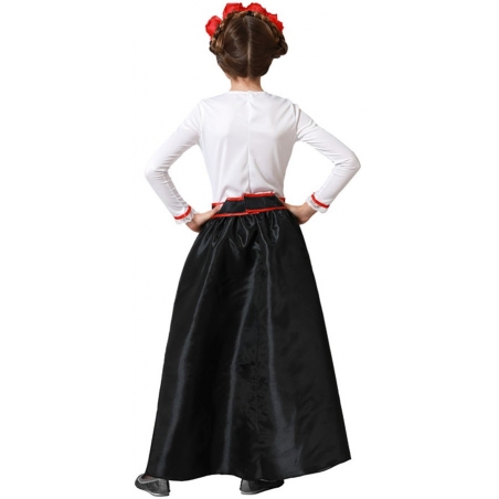 Robe mexicaine pour fille avec ceinture idéale pour fêter Halloween ou se déguiser sur le thème de Coco ou  Dia de los muertos