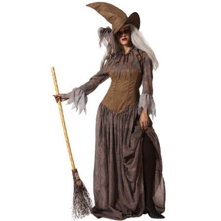 déguisement de sorcière médiévale pour femme avec robe, chapeau et col idéal pour se déguiser pour Halloween déguisement de sorcière médiévale pour femme avec robe, chapeau et col idéal pour se déguiser pour Halloween