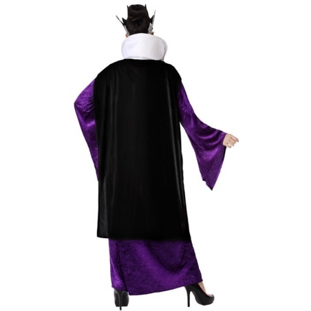 Robe de méchante reine avec cape et col remontant idéale pour se déguiser en personnage de dessin animé Robe de méchante reine avec cape et col remontant idéale pour se déguiser en personnage de dessin animé