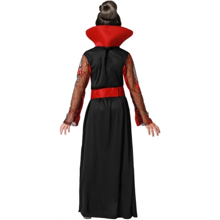 Robe de vampire pour fille au col remontant et ceinture - déguisement halloween fille