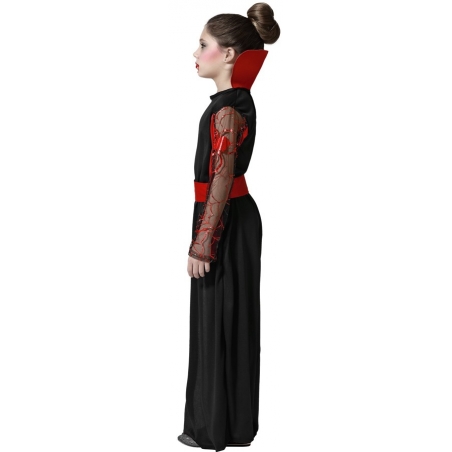 Costume de vampire pour fille avec robe et ceinture