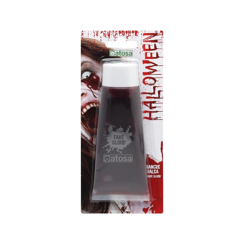 Gros tube de faux sang de couleur rouge - 100 ml - Maquillage Halloween
