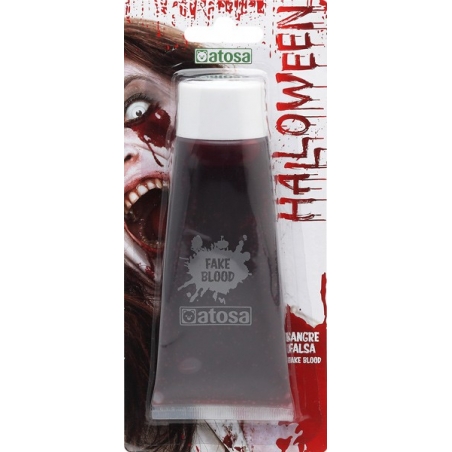Gros tube de faux sang de couleur rouge - 100 ml - Maquillage Halloween