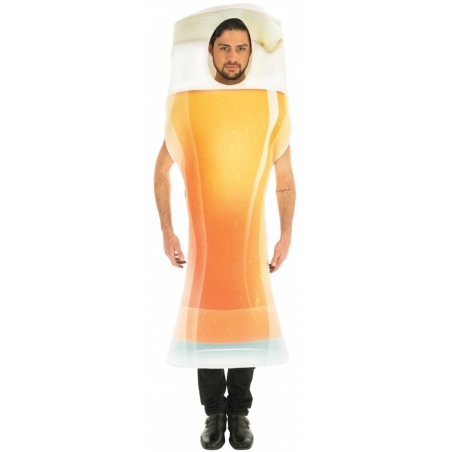 Déguisement de verre de bière pour adulte, incarnez le Beer Man de la fête - costume taille unique