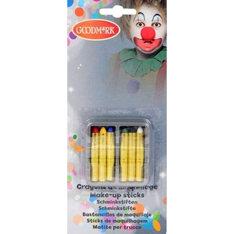 Crayons gras de maquillage pastel - lot de 6