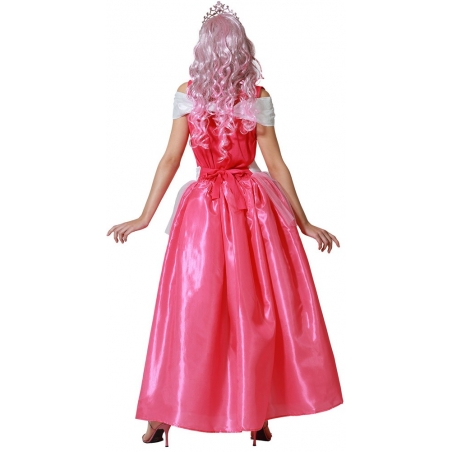 Robe de princesse rose pour femme idéale pour une soirée déguisée ou un enterrement de vie de garçon