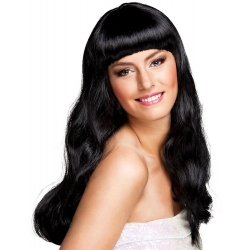 Perruque aux longs cheveux noirs - accessoire déguisement
