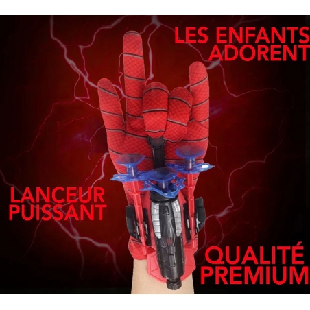 Spiderman gant avec lanceur de toile d'araignée + 3 fléchettes - Cosplay Super-Héros Marvel