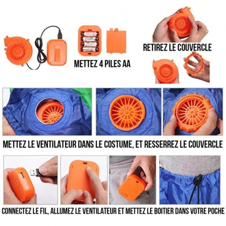 Manuel d'utilisation du ventilateur - Déguisement de Licorne Gonflable adulte Manuel d'utilisation du ventilateur - Déguisement de Licorne Gonflable adulte