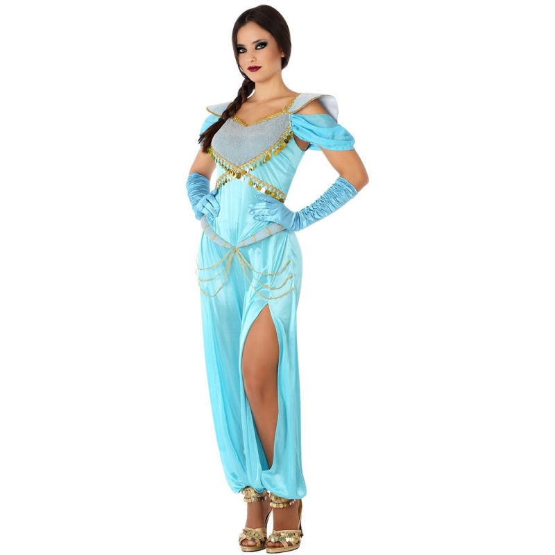 Déguisement princesse Jasmine femme orientale bleue - Magie du Déguisement  - 1001 nuits