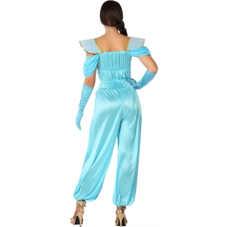 Robe princesse Jasmine, déguisement de princesse orientale bleue pour femme Robe princesse Jasmine, déguisement de princesse orientale bleue pour femme
