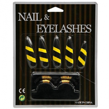 Faux cils abeille avec ongles