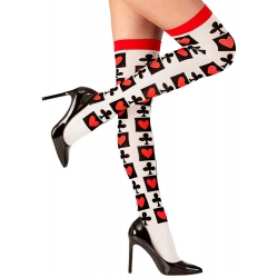 paire de bas poker pour femme avec symboles jeu de cartes