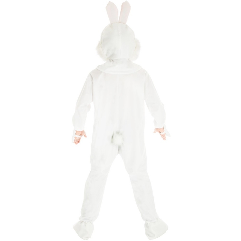 Mascotte lapin blanc, combinaison avec tête