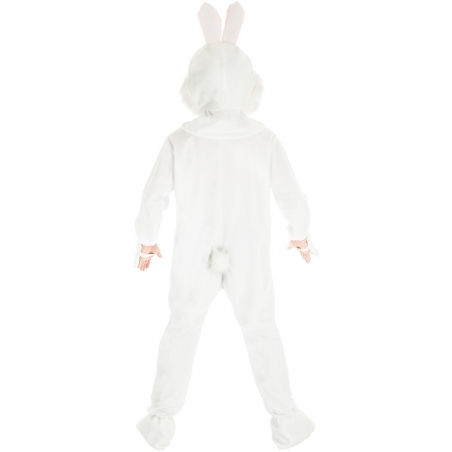 Mascotte lapin blanc, combinaison avec tête