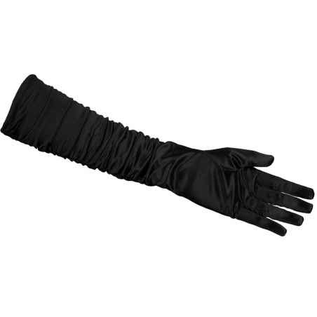 gant noir main droite - paire de longs gants noirs plissés