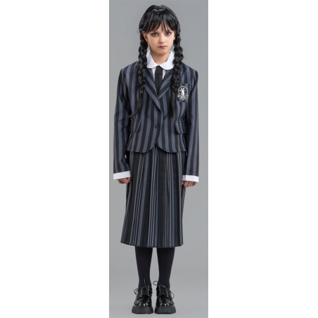 Uniforme de Mercredi Addams pour fille de 9 ans à 12 ans Nevermore Academy (licence officielle Wednesday)