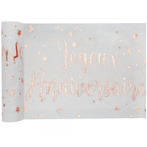 Chemin De Table Or Rose Pailleté 29cm X 9m – Baptême, Baby Shower, Anniversaire, Organza Étincelant