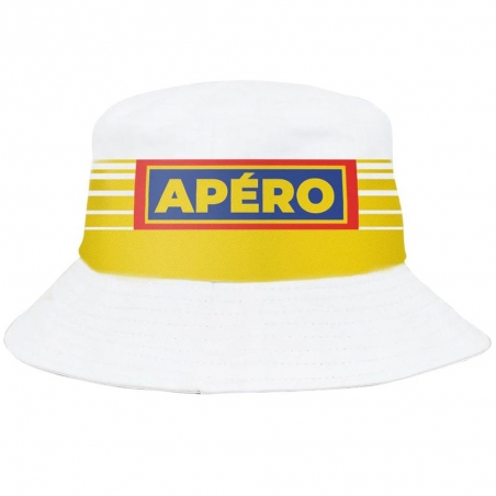 Bob apéro jaune idéal pour un festival ou une soirée camping - chapeau pastis Bob apéro jaune idéal pour un festival ou une soirée camping - chapeau pastis