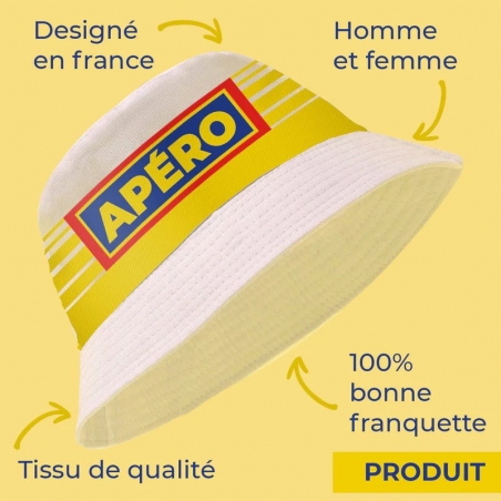 Chapeau apéro jaune, bob pastis Chapeau apéro jaune, bob pastis