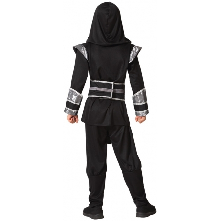 Costume de ninja noir et argent pour enfant - déguisement japonais