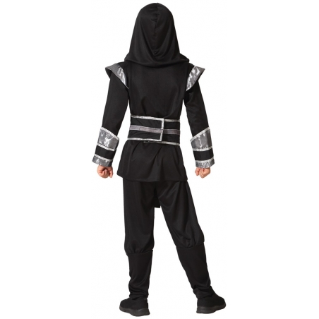 Costume de ninja noir et argent pour enfant - déguisement japonais Costume de ninja noir et argent pour enfant - déguisement japonais