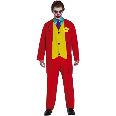 déguisement clown joker rouge pour homme idéal pour une soirée déguisée thème cinéma ou par halloween