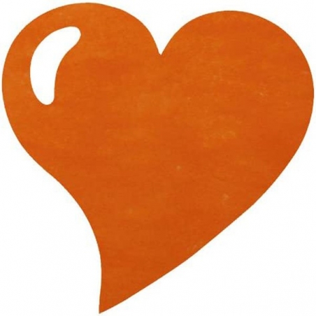 50 sets de table en forme de cœur couleur orange - décoration mariage et saint Valentin