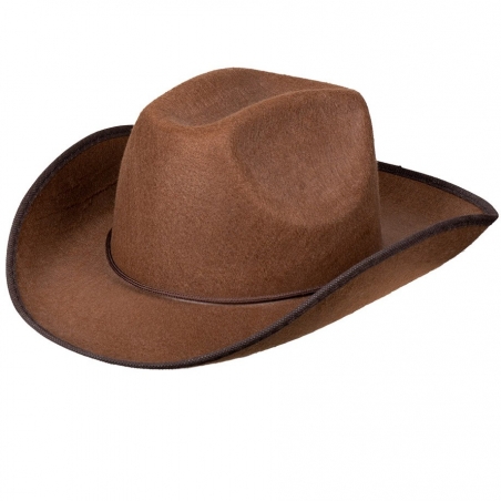 Chapeau cowboy marron homme femme - tour de tête 59 cm environ