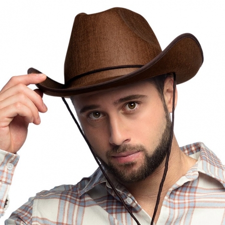 Cowboy chapeau marron rodeo idéal pour une Western Party