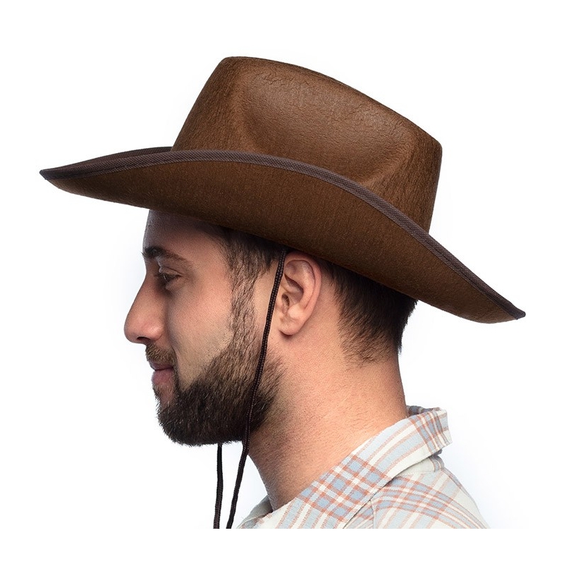 Chapeau de cowboy marron idéal pour compléter un costume sur le thème Western ou Country