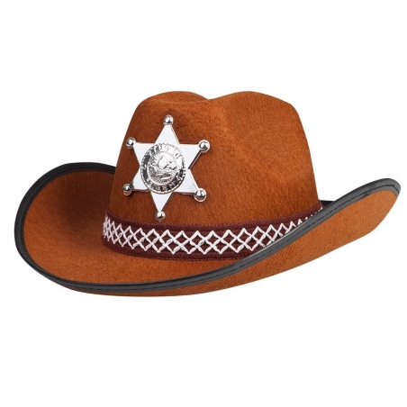 Chapeau cowboy enfant marron