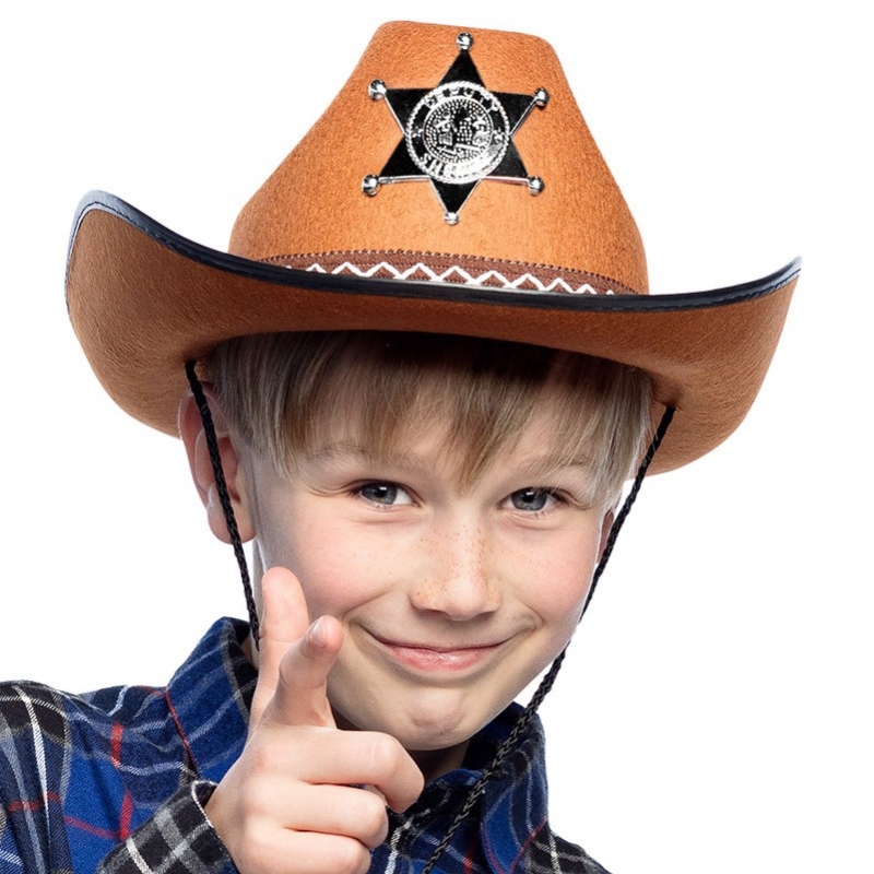 Chapeau de Sheriff pour enfant, marron