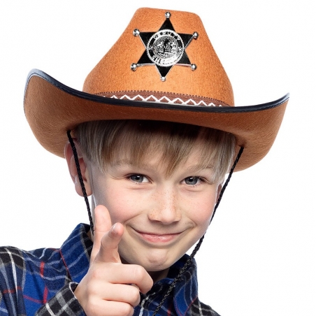 Chapeau de Sheriff pour enfant, marron