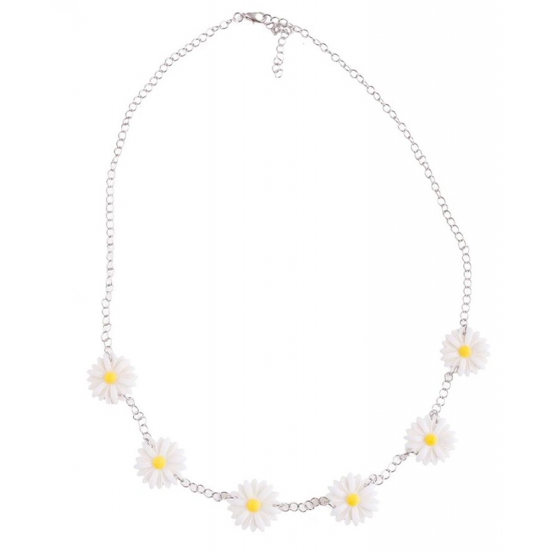 Collier marguerite idéal pour accessoiriser une tenue hippie années 60
