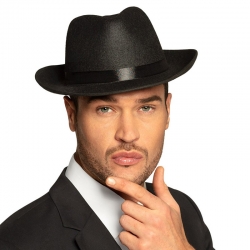 Chapeau mafia noir idéal pour se déguiser en Blues Brothers ou en Al Capone