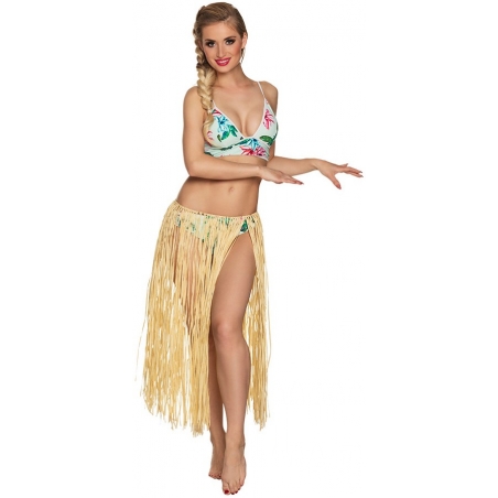 Jupe hawai en raffia d'environ 80 cm de long, l'accessoire idéal pour une soirée thème tropical